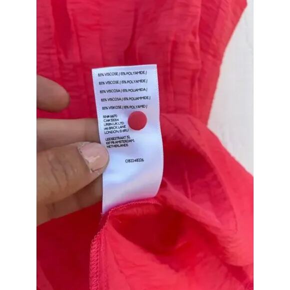 NWT Anthropologie The Della Pleated-Waist‎ Shell Top, Red, Sz L - Picture 5 of 6